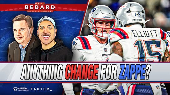 .@FDsportsbook Bedard Patriots Pod: Did Steelers win change anything for Belichick, Zappe? taken at BSJ Headquarters (Patriots)